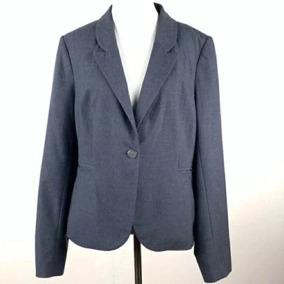 The limited collection blazer size 14 bluish gray one button career jacket